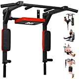 BESTHLS Pull Up Bar Wall Mounted Chin Up Bar Wall Mount Multifunctional Dip Station for Indoor Home Gym Workout,Power Tower Set Training Equipment Fitness Dip Stand Supports to 440 Lbs