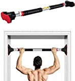 LADER Doorway Pull Up Bar and Chin Up Bar, Upper Body Workout Bar No Screw Installation for Home Gym Exercise Fitness with Level Meter and Adjustable Width, up to 440lbs (Black)