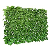 86 York Expandable Fence Privacy Screen for Outdoor Patio Balcony Garden Wall, Faux Ivy Privacy Fence, Artificial Leaf Fencing Panel (Single Sided Leaves,Light Green 1PC)