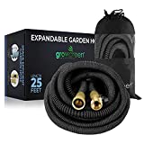 Growgreen Garden Hose, Heavy Duty Expandable Garden Hose, Flexible and Lightweight, Double Latex Core, Solid Brass Connectors