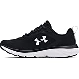 Under Armour womens Charged Assert 9 Running Shoe, Black/White, 9.5 US