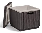 Keter Ice Cube Beer and Wine Cooler Table Perfect for Your Patio, Picnic, and Beach Accessories, Brown