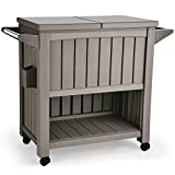 YITAHOME 85 Quart Rolling Cooler Cart with Bottle Opener Drainage, Portable Patio Cooler on Wheels, Outdoor Beverage Cart Ice Chest Cart for Patio Pool Deck Party BBQ Cookouts
