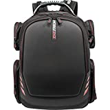 Mobile Edge Core Gaming Laptop Backpack, Molded Front Panel, 17 - 18 Inch, External USB 3.0 Quick-Charge Port and Built-in Charging Cable ScanFast TSA Checkpoint Friendly Black w/Red Trim MECGBP1