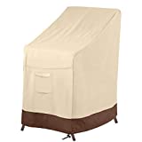 Vailge Stackable Patio Chair Cover,100% Waterproof Outdoor Chair Cover, Heavy Duty Lawn Patio Furniture Covers,Fits for 4-6 Stackable Dining Chairs,36' Lx28 Wx47 H,Beige&Brown