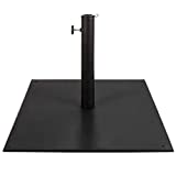 Best Choice Products 38.5lb Steel Umbrella Base, Square Weighted Patio Stand for Outdoor, Backyard, Market Umbrellas, Sun Shade w/Tightening Knob and Anchor Holes - Black