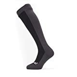 SEALSKINZ Unisex Waterproof Cold Weather Knee Length Sock, Black/Grey, Medium