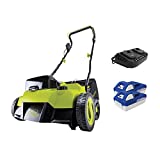 Sun Joe 24V-X2-DTS15 Scarifier and Dethatcher Kit, 5-Depth Positions, 15-inch, Brushless Motor, w/ 2 x 24-V 4.0-Ah Batteries and Dual Port Charger