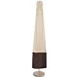 Vailge Patio Umbrella Cover,100% Waterproof Outdoor Market Parasol Umbrella Covers with Zipper and Air Vent,UV Resistant Patio Furniture Covers,73' H x 23' D,Beige & Brown