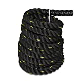 ZENY Exercise Battle Rope 1.5' Diameter 30ft/40ft/50ft Length Poly Dacron Workout Exercise Training Rope Core Strength Muscles Building Conditioning Rope Home Gym Equipment