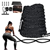 Battle Rope Workout Equipment 30FT Exercise Rope Training Rope Heavy Weighted Rope Diameter Workout Battle Rope with Protective Cover Exercise Equipment Core Strength Training