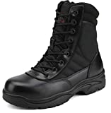 NORTIV 8 Men's Safety Steel Toe Work Boots Anti-Slip Military Tactical Boots Black Size 12 M US Trooper-Steel