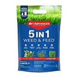BioAdvanced 704860U 5 in 1 Weed and Feed Lawn Fertilizer and Crabgrass Killer, 4000 Square Feet, Granules