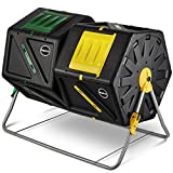 Large Dual Chamber Compost Tumbler – Easy-Turn, Fast-Working System – All-Season, Heavy-Duty, High Volume Composter with 2 Sliding Doors - (2 – 27.7gallon /105 Liter)