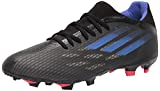 adidas Unisex X Speedflow.3 Firm Ground Soccer Shoe, Black/Sonic Ink/Solar Yellow, 10 US Men