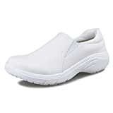 Hawkwell Women's Lightweight Comfort Slip Resistant Nursing Shoes,White PU,8 M US