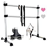 FC FUNCHEER 4 FT/5FT Double Aluminum Ballet Barre Light Weight,Portable,Adjustable with Leg Strecher for Dancing Stretching