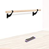 Ballet Barre for Home Wall Mounted Ballet Bar Includes Turning Board Premium Wood Does Not Bend Wobble Rust Barre Bar for Home Workout Dance Equipment 4 ft Long 1.5 ft Dia for Kids Girls Adults