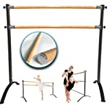 Artan Balance Ballet Barre Portable for Home or Studio, Adjustable Bar for Stretch, Pilates, Dance or Active Workouts, Single or Double, Kids and Adults (Curved Leg Double Bar 4 FT)