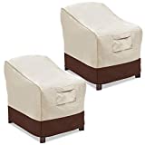 Vailge Patio Chair Covers, Lounge Deep Seat Cover, Heavy Duty and Waterproof Outdoor Lawn Patio Furniture Covers (2 Pack - Medium, Beige & Brown)