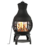 Chimenea Fireplace Cast Iron Outdoor Fireplace Fire Pit Antique Bronze Garden Treasures Cast Iron Wood Burning Chiminea Dia.22” x H.45” by Bali Outdoors