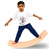 Wooden Balance Board Kids, 35 Inch Wooden Wobble Board, Adult Yoga Boards, Rocker Board, Toddler Balance Board, Kids Balance Board Toy, Woldorf Toys (Large)