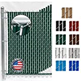 FenceSource Wave Slat (9 Colors) Single Wall Bottom Locking Privacy Slat for 4', 5', 6', 7' and 8' Chain Link Fence (4 ft, Green)