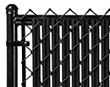 Ridged Slats Slat Depot Single Wall Bottom Locking Privacy Slat for 3', 4', 5', 6', 7' and 8' Chain Link Fence (4ft, Black)