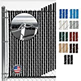 Fence Source Double-Double Bottom Locking Privacy Fence Slat (9 Colors) Double Wall Reinforced with Double Legs Inside - Available for 4’, 5’, 6’, 7’ and 8’ Chain Link Fence (4 ft, Black)