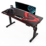 EUREKA ERGONOMIC 65 inch Electric Height Adjustable Standing Desk,Large Gaming Computer Desk with RGB LED Lights,Free Large Extended Gaming Desk mat for Gaming and Home Office,Black