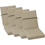 BPS Outdoor Chair Cushion 45”L x 22”W x 4”H Patio Furniture Seat Cushion Olifen Fabric Slipcover Sponge Foam - Set of 4