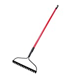 Bully Tools 92309 12-Gauge 16-Inch Bow Rake with Fiberglass Handle and 16 Steel Tines, 58-Inch