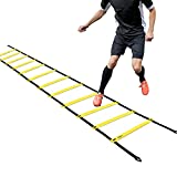 Ohuhu Agility Ladder Speed Training Exercise Ladders for Soccer Football Boxing Footwork Sports Speed Agility Training Equipment with Carry Bag 17ft 12 Rung Yellow or Blue