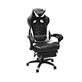 RESPAWN 110 Racing Style Gaming Chair, Reclining Ergonomic Chair with Footrest, in White (RSP-110-WHT)-Generation 1.0