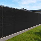WINDSCREEN4LESS 6' x 25' Privacy Fence Screen in Black for Chain Link Fence W/ Brass Grommet Windscreen Outdoor Backyard Mesh Fencing Cover Netting 150GSM Fabric W/ Zip Ties - Custom