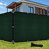 UIRWAY Privacy Screen Fence 5ft x 50ft Green Covering Heavy Duty Chain Link Mesh Fencing Commercial Windscreen 90% Blockage UV Outdoor Shade Cover Netting for Garden Yard Patio (Green)