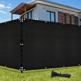 UIRWAY Privacy Screen Fence 4ft x 50ft Black Covering Heavy Duty Chain Link Mesh Fencing Commercial Windscreen 90% Blockage UV Outdoor Shade Cover Netting for Garden Yard Patio (Black)