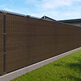Windscreen4less Heavy Duty Privacy Screen Fence for Chain Link Fence in Color Solid Brown 5' x 50' Brass Grommets w/3-Year Warranty 150 GSM with Zip Ties (Customized