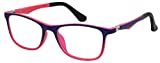 Kids Blue Light Blocking Glasse - Computer Video Gaming Eyeglasses for Boys and Girls – Cute Colorful Square Frames – Anti Eye Strain, Reduce Glare 2 Pack