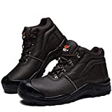 DRKA Water Resistant Steel Toe Work Boots For Men,6'' EH-Rated Safety Boots(19977-dkbrn-45)