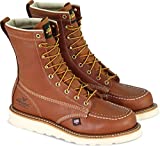 Thorogood American Heritage 8” Steel Toe Work Boots for Men - Premium Leather Moc Toe, Safety Toe Boots with Shock Absorbing, Slip-Resistant MAXWedge Outsole; ASTM Rated, Tobacco oil-tanned - 11 D US