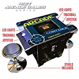Creative Arcades Full Size Commercial Grade Cocktail Arcade Machine | 2 Player | 412 Games | 22' LCD Screen | Square Glass Top | LED | 2 Sanwa Joysticks | Trackball | 2 Stools | 3 Year Warranty
