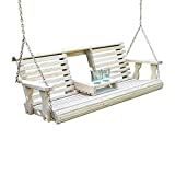 Porchgate Amish Heavy Duty 800 Lb Rollback Console Treated Porch Swing with Hanging Chains (Unfinished)