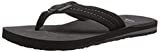 Quiksilver Men's Carver Suede 3 Point Flip Flop Athletic Sandal, Solid Black, 11 M US