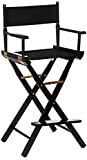 Casual Home Director's Chair ,Black Frame/Black Canvas,30' - Bar Height