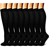 CHARMKING Compression Socks for Women & Men Circulation 15-20 mmHg is Best Graduated Athletic for Running, Flight Travel, Support, Pregnant, Cycling - Boost Performance, Durability (L/XL, Black)