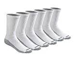 Dickies Men's Dri-tech Moisture Control Crew Socks Multipack, White (6 Pairs), Shoe Size: 6-12