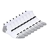 PUMA mens 8 Pack Low Cut Running Socks, White/Grey, 13-Oct US