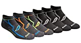 Saucony Men's Multi-Pack Bolt Performance Comfort Fit No-Show Socks, Grey (6 Pairs), Shoe Size: 8-12