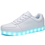 SANYES USB Charging Light Up Shoes Sports LED Shoes Dancing Sneakers SYDB551-White-36